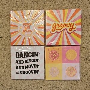 Groovy Retro ART, 4 Piece Set.